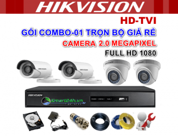GÓI COMBO-01 TRỌN BỘ 2 CAMERA HIKVISION 2 Megapixel FULL HD